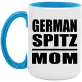 German Spitz Mom - 15oz Accent Mug Blue