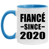 Fiance Since 2020 - 11oz Accent Mug Blue