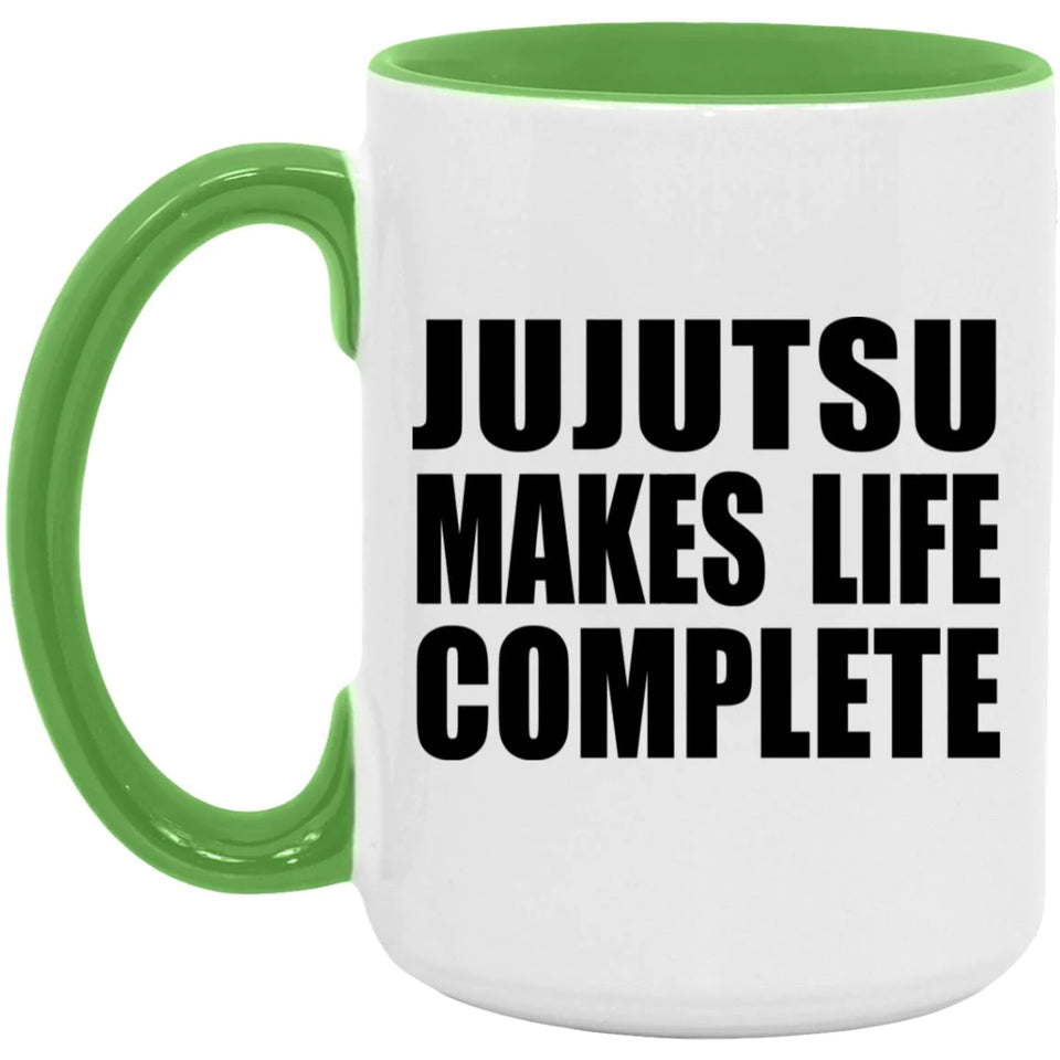 Jujutsu Makes Life Complete - 15oz Accent Mug Green