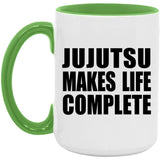 Jujutsu Makes Life Complete - 15oz Accent Mug Green