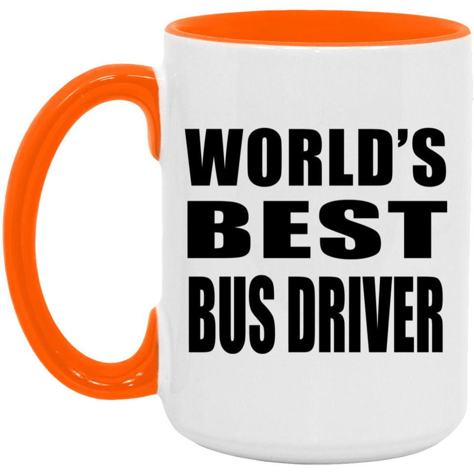 World's Best Bus Driver - 15oz Accent Mug Orange