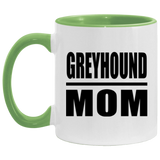 Greyhound Mom - 11oz Accent Mug Green