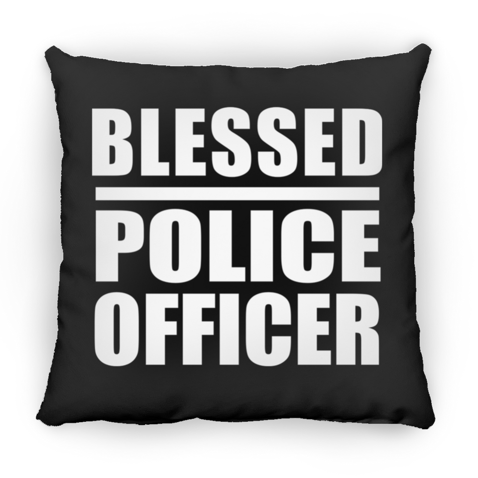 Blessed Police Officer - Throw Pillow Black
