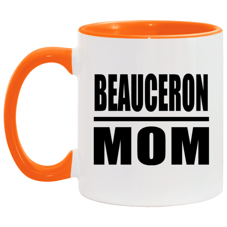 Beauceron Mom - 11oz Accent Mug Orange
