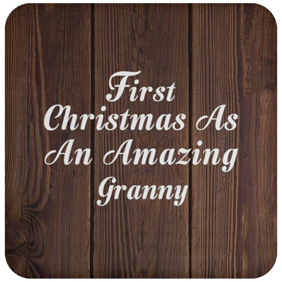 First Christmas As An Amazing Granny - Drink Coaster D