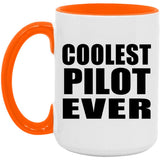 Coolest Pilot Ever - 15oz Accent Mug Orange