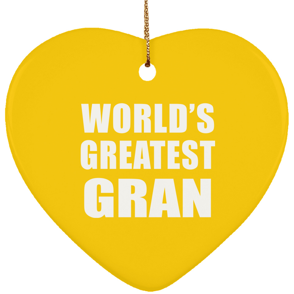 World's Greatest Gran - Heart Ornament
