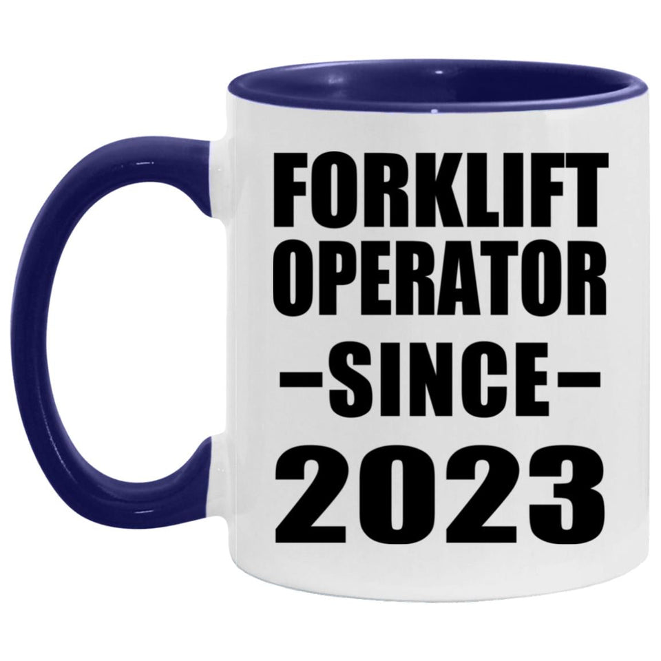 Forklift Operator Since 2023 - 11oz Accent Mug Purple