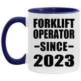 Forklift Operator Since 2023 - 11oz Accent Mug Purple