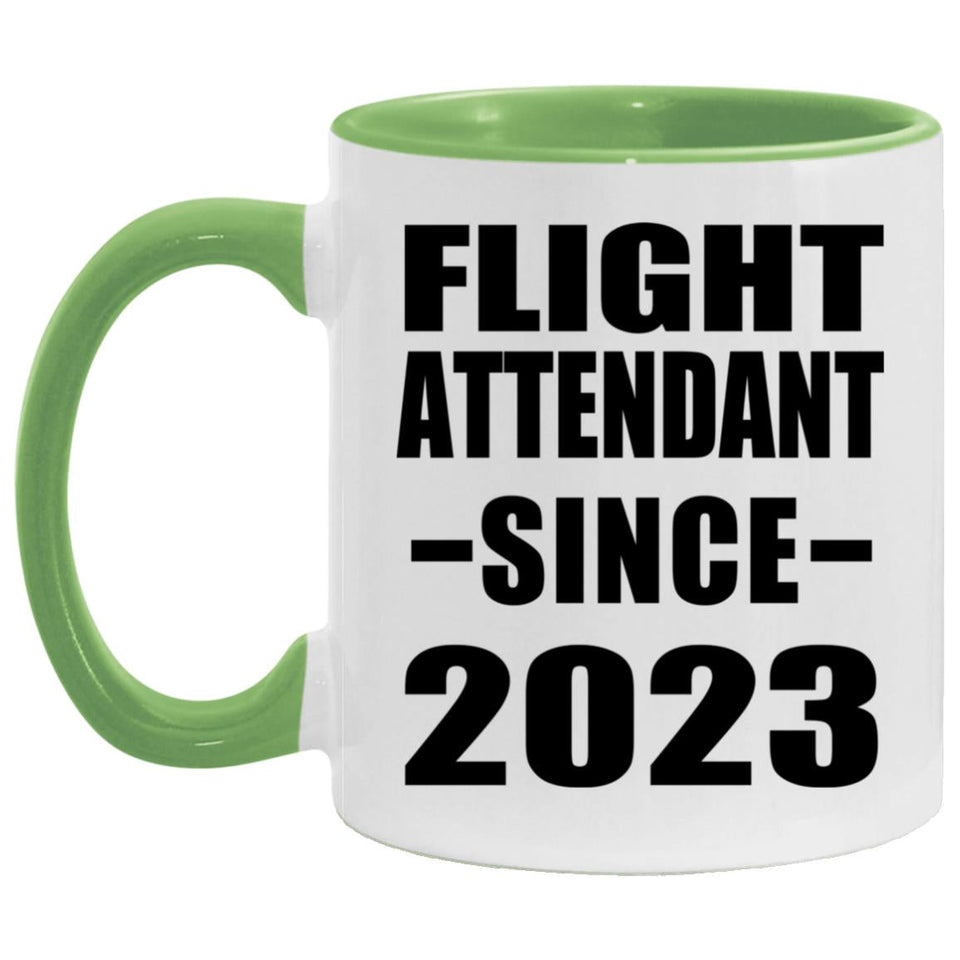 Flight Attendant Since 2023 - 11oz Accent Mug Green