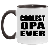 Coolest Opa Ever - 11oz Accent Mug Black