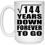 12th Anniversary Square Root of 144 Years Down Forever To Go - 15oz Coffee Mug