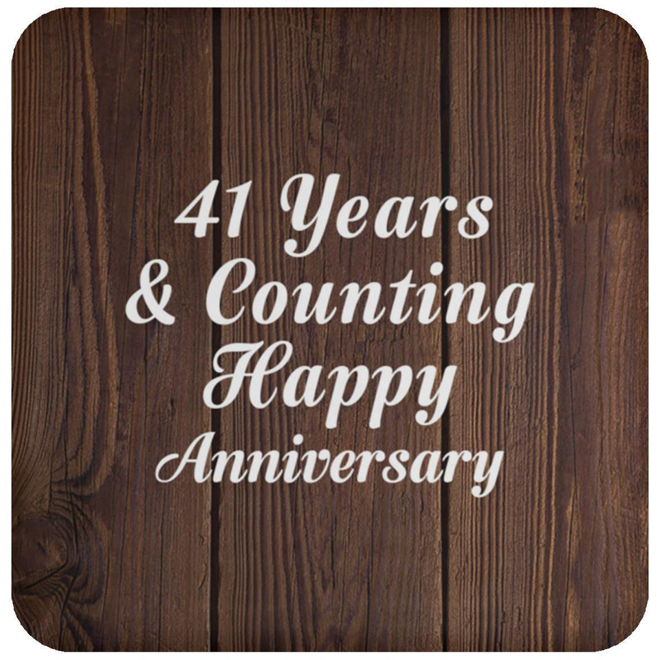 Happy 41st Anniversary 41 Years & Counting - Drink Coaster D