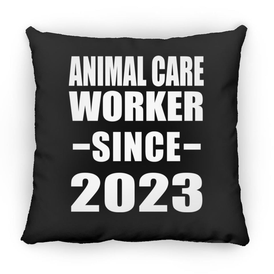 Animal Care Worker Since 2023 - Throw Pillow Black