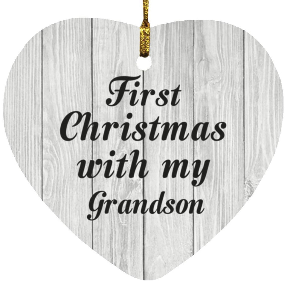 First Christmas With My Grandson - Heart Ornament F
