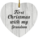 First Christmas With My Grandson - Heart Ornament F