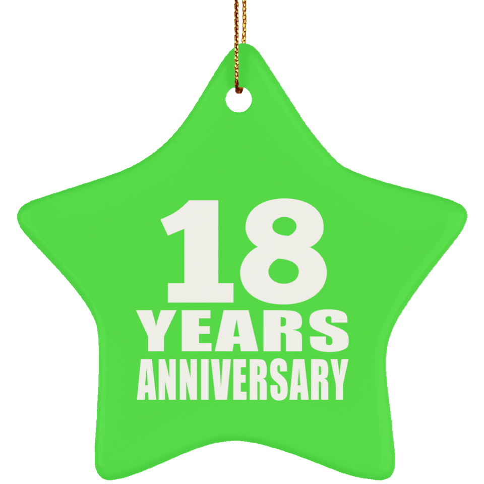 18th Anniversary 18 Years - Star Ornament