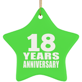 18th Anniversary 18 Years - Star Ornament