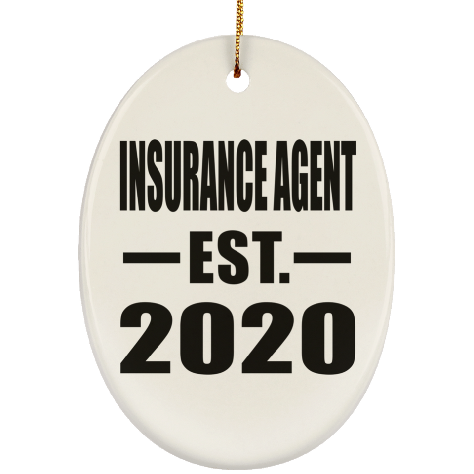 Insurance Agent Established EST. 2020 - Oval Ornament
