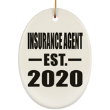 Insurance Agent Established EST. 2020 - Oval Ornament