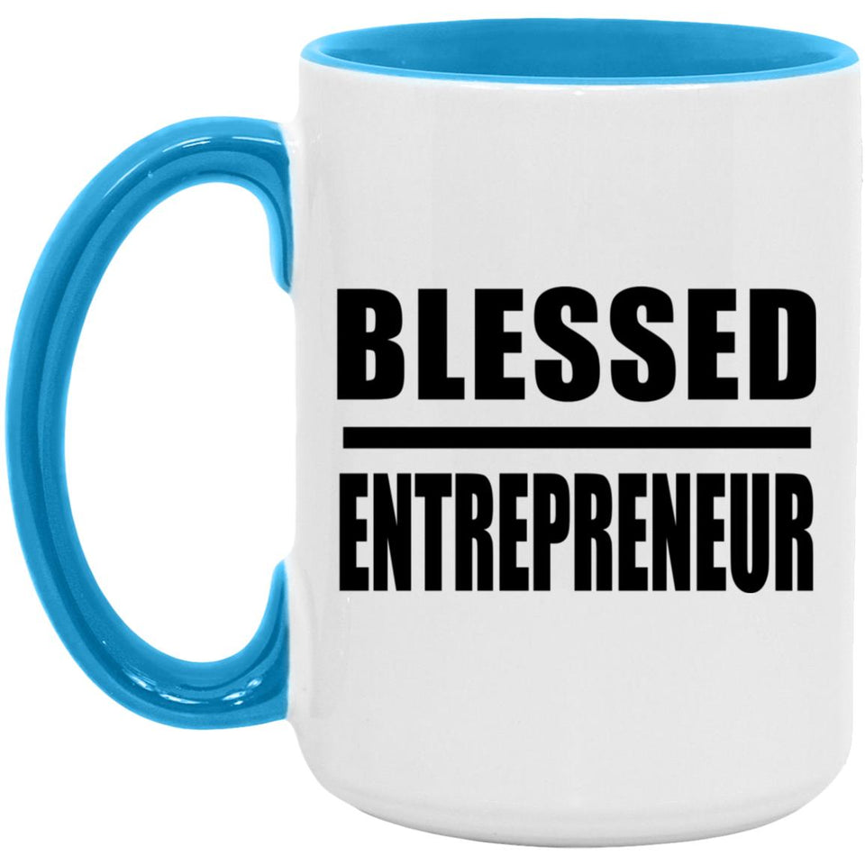 Blessed Entrepreneur - 15oz Accent Mug Blue
