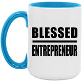 Blessed Entrepreneur - 15oz Accent Mug Blue