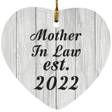 Mother In Law Established Est. 2022 - Heart Ornament F