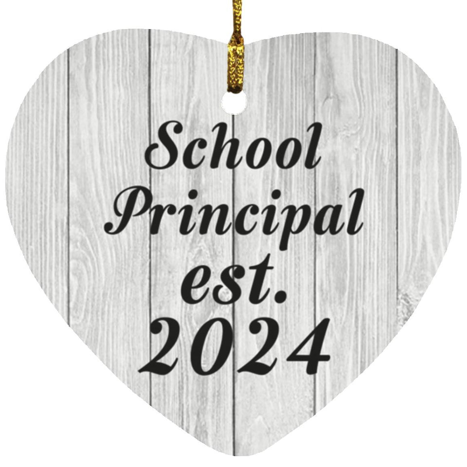 School Principal Established Est. 2024 - Heart Ornament F