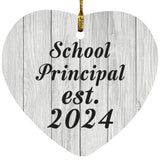 School Principal Established Est. 2024 - Heart Ornament F