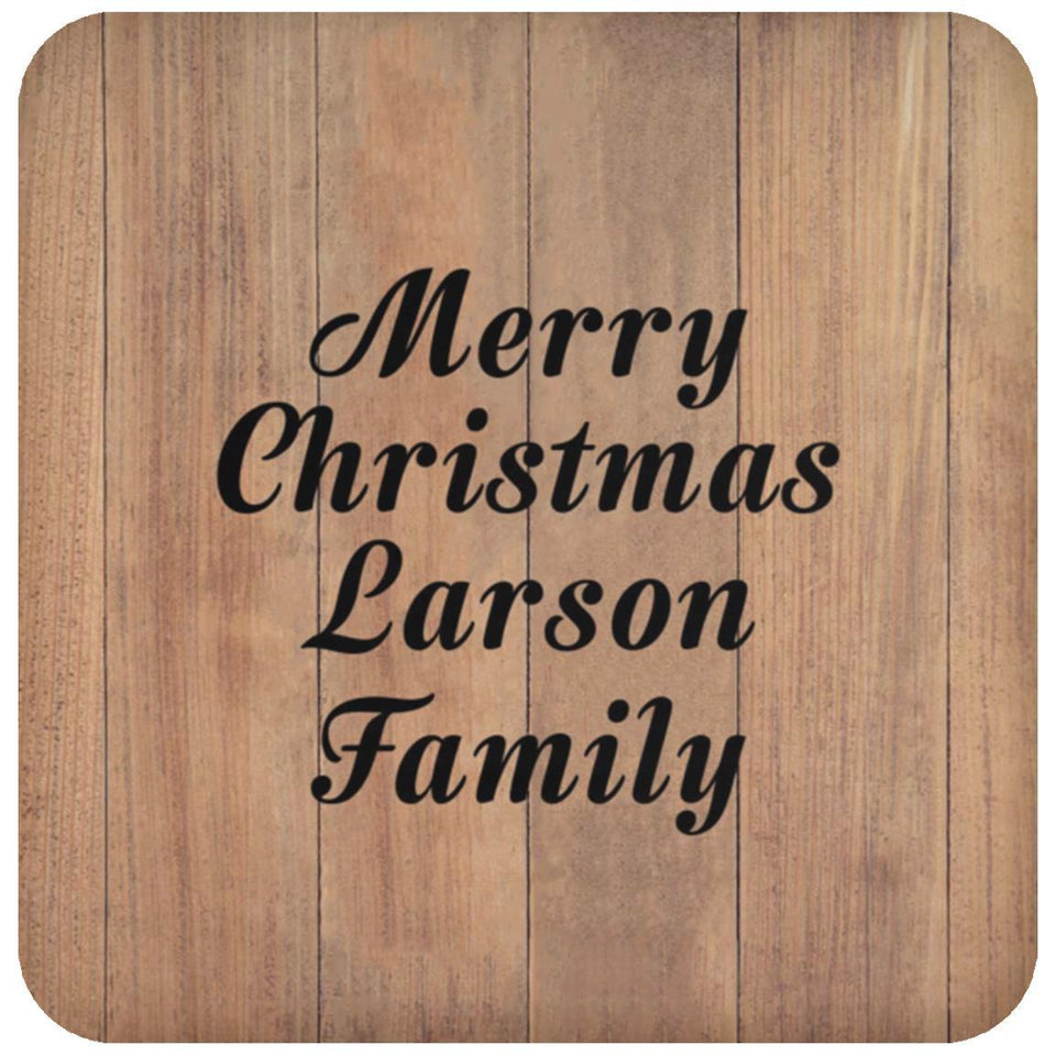Merry Christmas Larson Family - Drink Coaster C