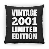 23rd Birthday Vintage 2001 Limited Edition - Throw Pillow Black