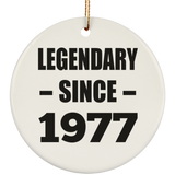 47th Birthday Legendary Since 1977 - Circle Ornament