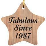 37th Birthday Fabulous Since 1987 - Star Ornament C