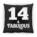 14th Birthday 14 & Fabulous - Throw Pillow Black