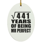 21st Anniversary Square Root of 441 Years of Mr Perfect - Oval Ornament