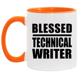 Blessed Technical Writer - 11oz Accent Mug Orange