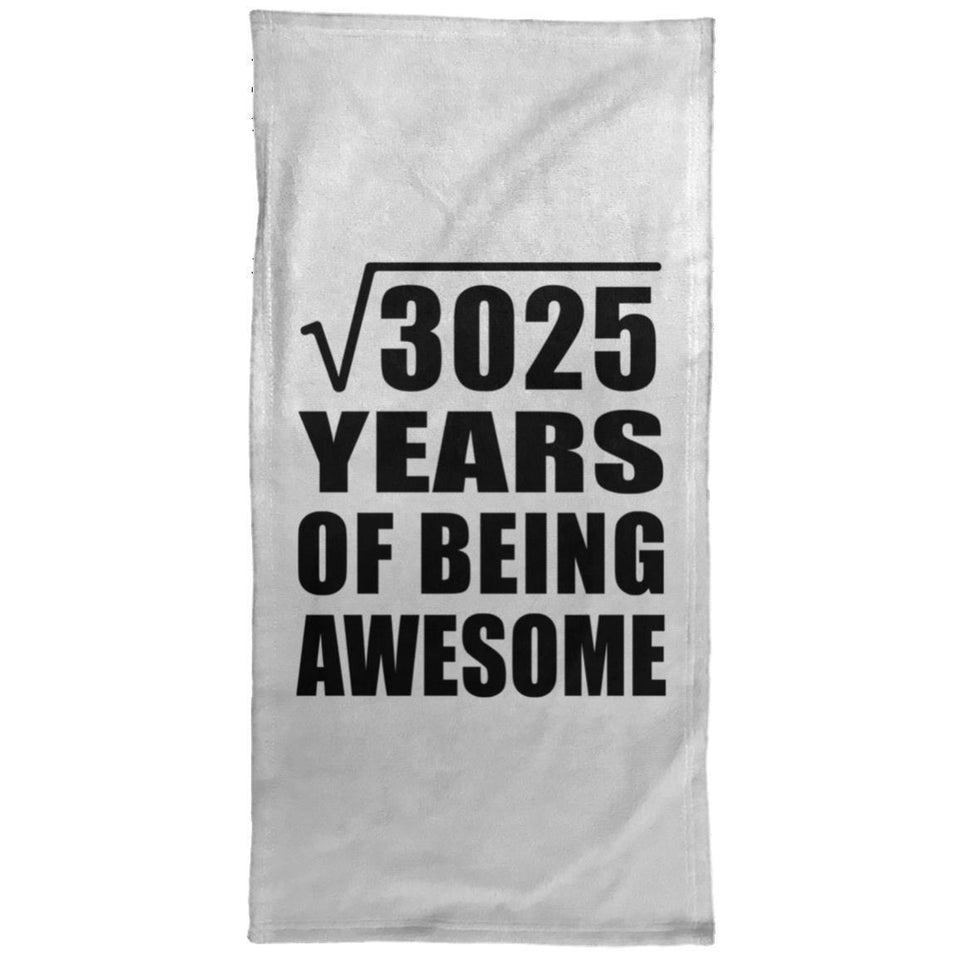 55th Birthday Square Root of 3025 Years of Being Awesome - Hand Towel