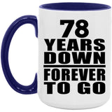 78th Anniversary 78 Years Down Forever to Go - 15oz Accent Mug Purple