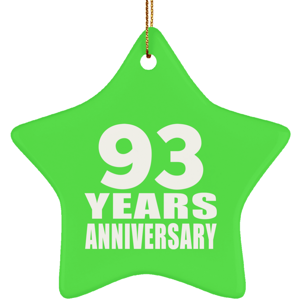 93rd Anniversary 93 Years - Star Ornament