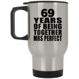 69th Anniversary 69 Years Of Being Mrs Perfect - Silver Travel Mug
