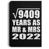 97th Anniversary Square Root of 9409 Years As Mr & Mrs 2022 - Canvas Portrait