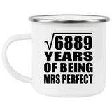 83rd Anniversary Square Root of 6889 Years of Mrs Perfect - 12oz Camping Mug