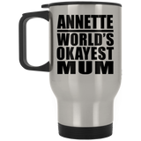 Annette World's Okayest Mum - Silver Travel Mug