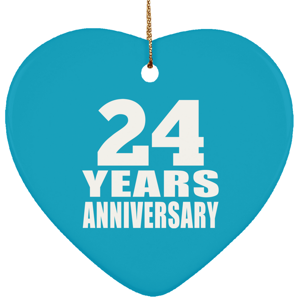24th Anniversary 24 Years - Heart Ornament