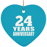 24th Anniversary 24 Years - Heart Ornament