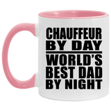 Chauffeur By Day World's Best Dad By Night - 11oz Accent Mug Pink