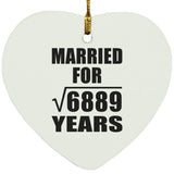83rd Anniversary Married For Square Root of 6889 Years - Heart Ornament