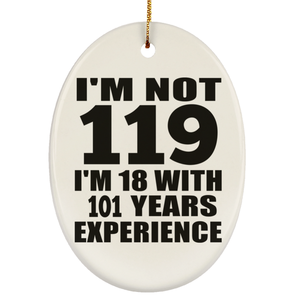 119th Birthday I'm Not 119 I'm 18 With 101 Years Experience - Oval Ornament