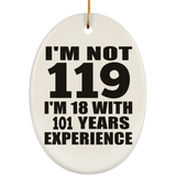 119th Birthday I'm Not 119 I'm 18 With 101 Years Experience - Oval Ornament
