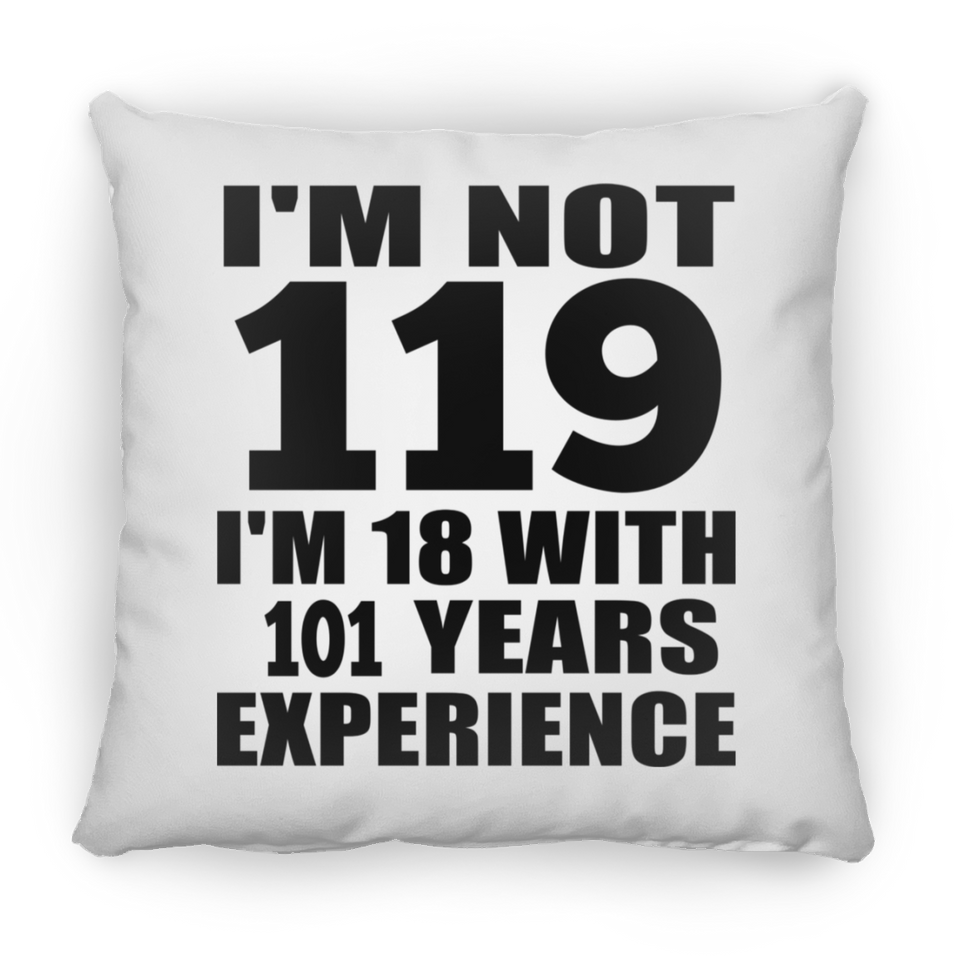 119th Birthday I'm Not 119 I'm 18 With 101 Years Experience - Throw Pillow